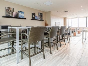 Resident club room with plasma tv and pool table